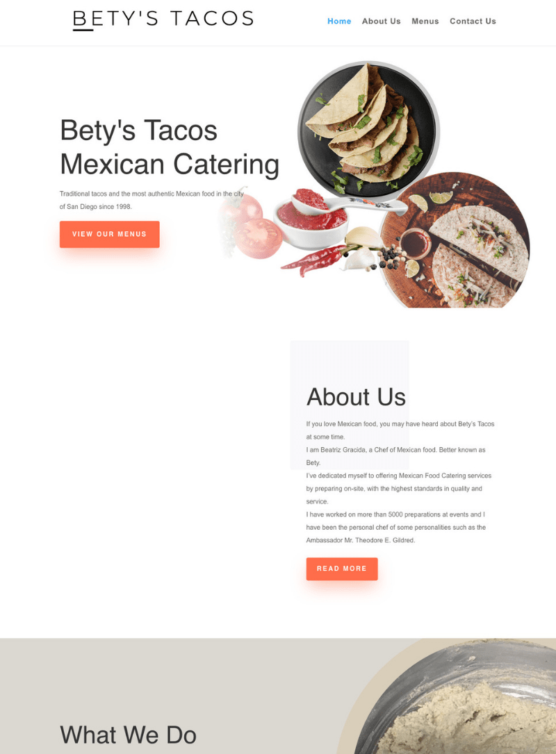 we work section diferente betys tacos